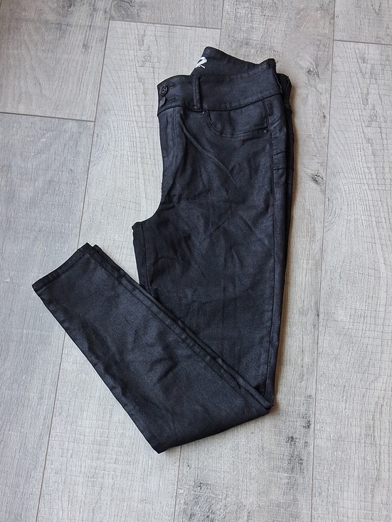 Seven7 Denim - Seven7 Black Coated Skinny Jeans Faux Leather Look Size 10